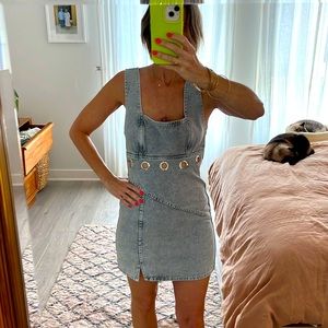 IRO grey denim mini dress.